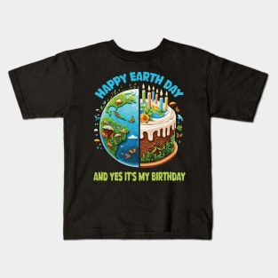 Born In Earth Day 2024 Happy Earth Day It's My Birthday Funny Kids T-Shirt